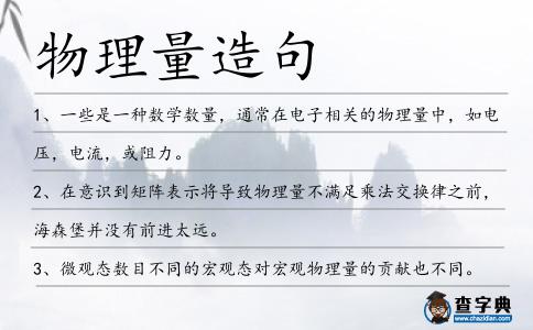 物理量造句