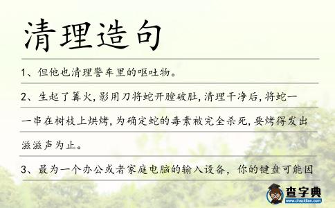 清理造句