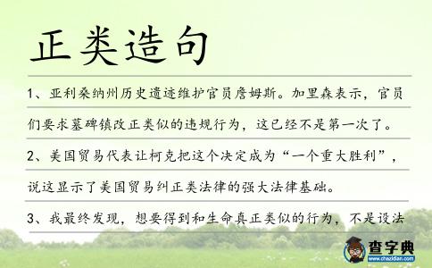 正類造句