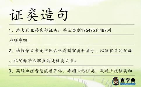 證類造句