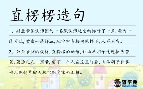 直楞楞造句