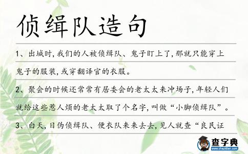 偵緝隊造句