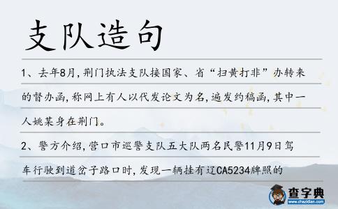 支隊造句