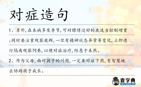 對(duì)癥造句