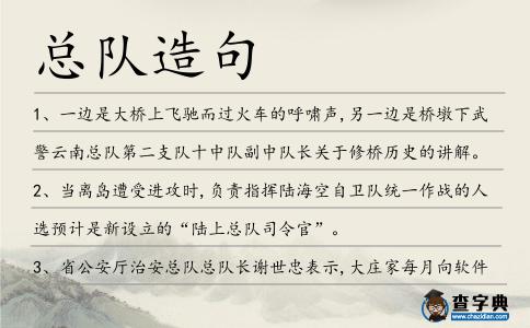 總隊造句