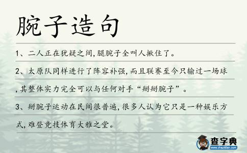 腕子造句