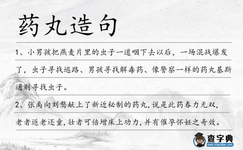 藥丸造句