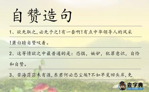 自贊造句