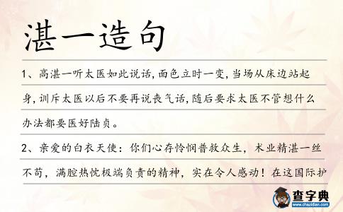 湛一造句