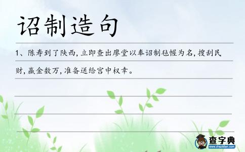 詔制造句