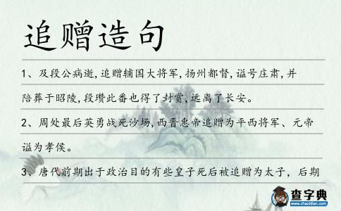 追贈造句