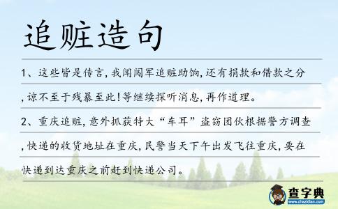 追贓造句