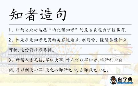 知者造句