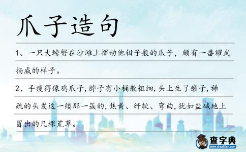 爪子造句