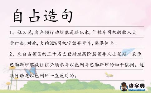 自占造句