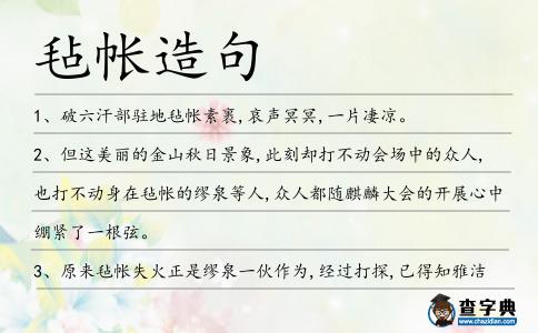 氈帳造句