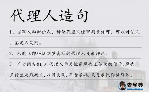 代理人造句