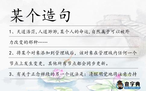 某個造句