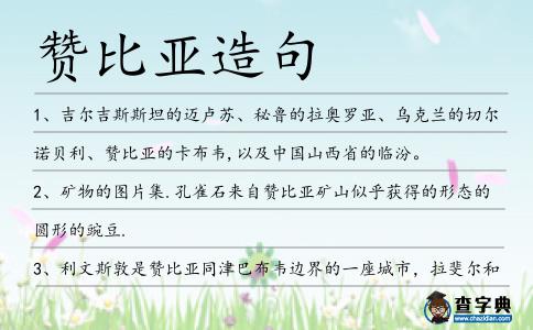 贊比亞造句