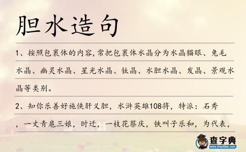 膽水造句