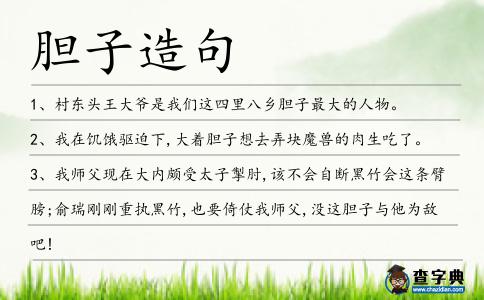 膽子造句