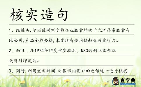 核實造句