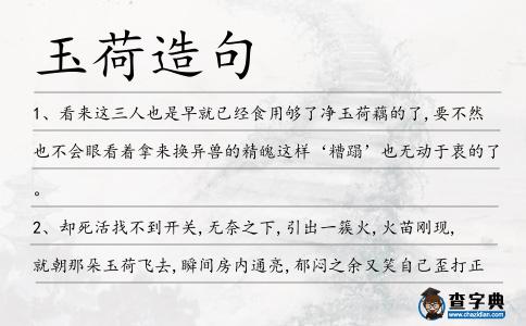 玉荷造句