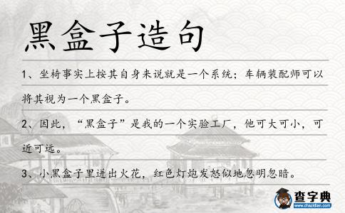 黑盒子造句