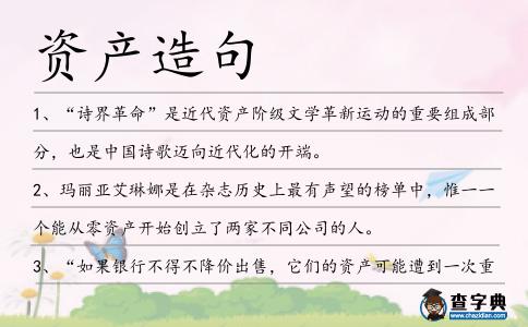 資產造句