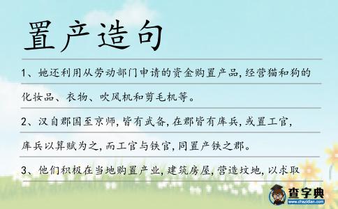 置產(chǎn)造句