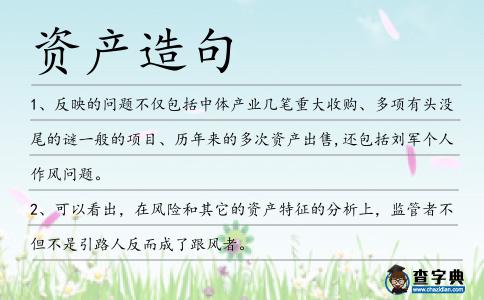 資產(chǎn)造句
