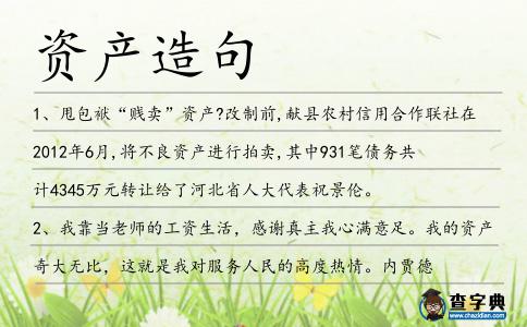 資產造句