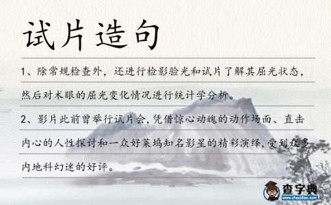 試片造句