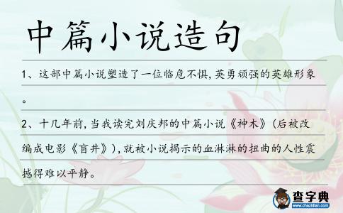 中篇小說造句