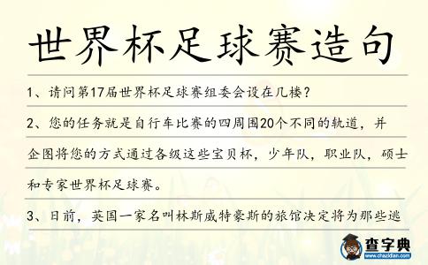 世界杯足球賽造句