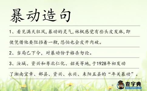 暴動(dòng)造句