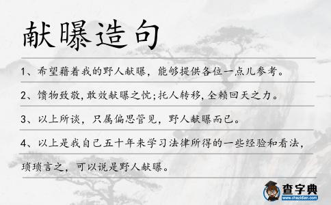 獻(xiàn)曝造句