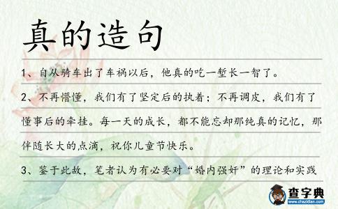 真的造句