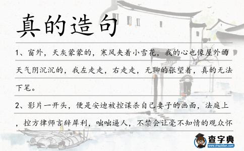 真的造句