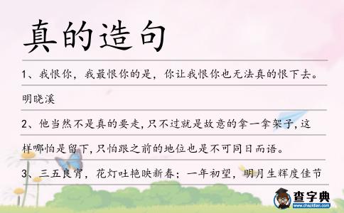 真的造句