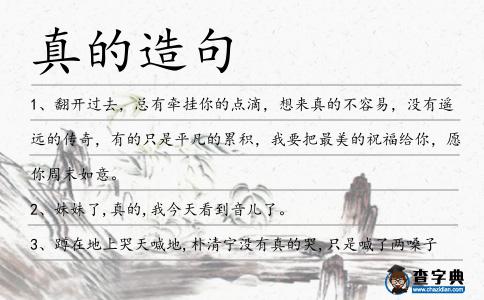真的造句