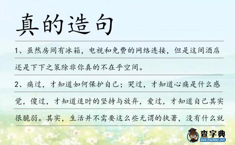 真的造句