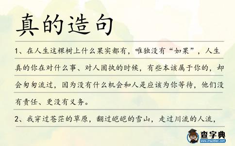 真的造句