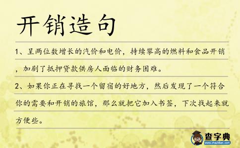 開銷造句