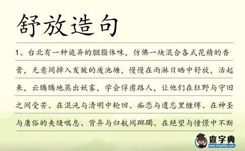 舒放造句