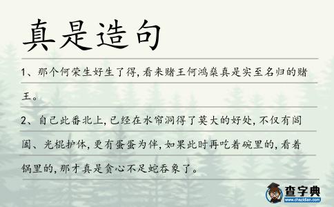 真是造句