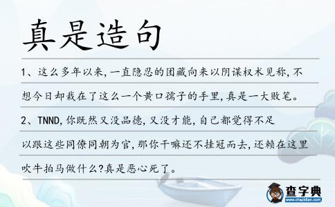 真是造句