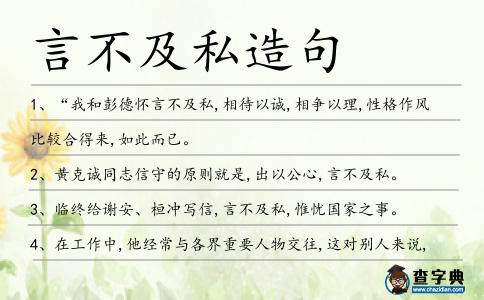 言不及私造句