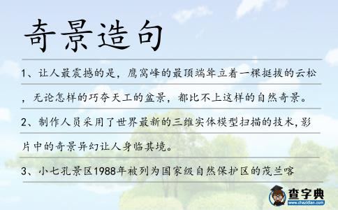 奇景造句