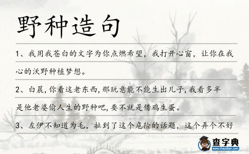 野種造句
